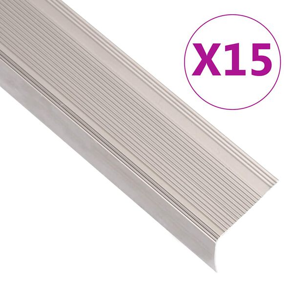 vidaXL Treppenkantenprofile L-Form 15 Stk. Aluminium 100cm Champagner