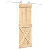 vidaXL Schiebet&uuml;r Nat&uuml;rlich und Wei&szlig; 70 x 210 cm Massivkiefer