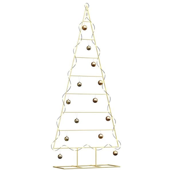 vidaXL Metall Weihnachtsbaum Gold 180 cm Pulverbeschichteter Stahl