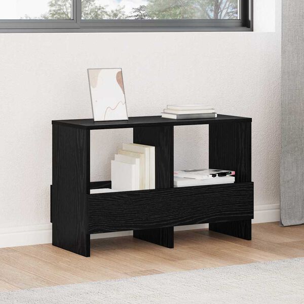 vidaXL Magazinregal Schwarz Eichen-Optik 68,5 x 30 x 45 cm