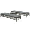 vidaXL Sonnenliegen 2 Stk. mit Tisch Poly Rattan Grau