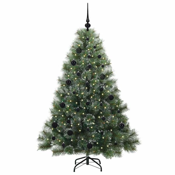 vidaXL K&uuml;nstlicher Weihnachtsbaum mit 150 LEDs Gr&uuml;n 150 cm PE und PVC