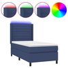 vidaXL Boxspringbett mit Matratze & LED Blau 90x200 cm Stoff
