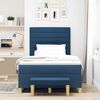 vidaXL Boxspringbett mit Matratze mit Kopfteil Blau 120 x 190 cm Stoff