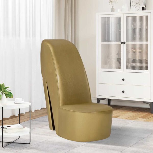 vidaXL Stuhl in St&ouml;ckelschuh-Form Golden Kunstleder