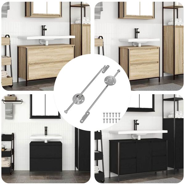 vidaXL Zugstangen-Scharnier 2 pcs Silber 190 mm Eisen