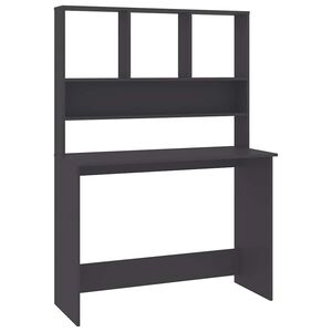 vidaXL Schreibtisch mit Regalen Grau 110x45x157 cm Holzwerkstoff