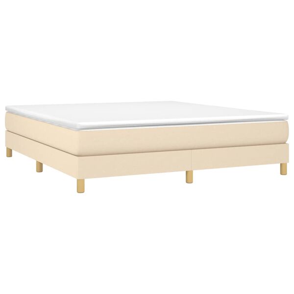 vidaXL Boxspringbettgestell Creme 180x200 cm Stoff