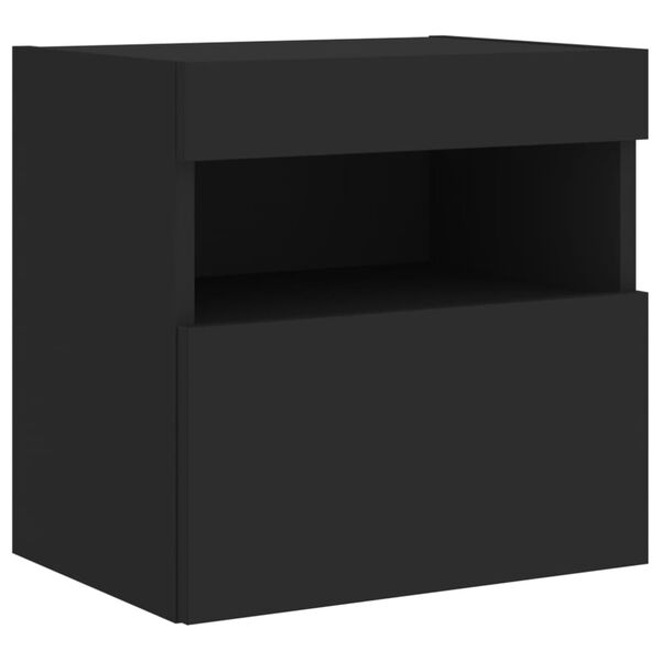vidaXL TV-Wandschrank mit LED-Leuchten Schwarz 40x30x40 cm