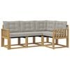 vidaXL Outdoor-Sofagarnitur mit Kissen 4 pcs Wei&szlig; und Hellgrau