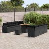 vidaXL Garten-Sofa-Set mit Kissen mit Speicher 11 pcs Schwarz