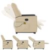 vidaXL Massagesessel mit Aufstehhilfe Creme Stoff