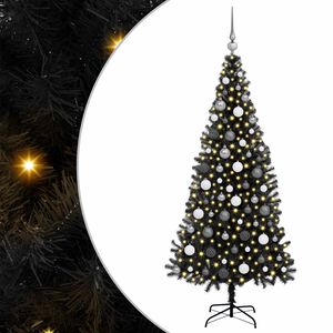 vidaXL Weihnachtsbaum mit 300 LEDs mit St&auml;nder Schwarz 180 cm PVC