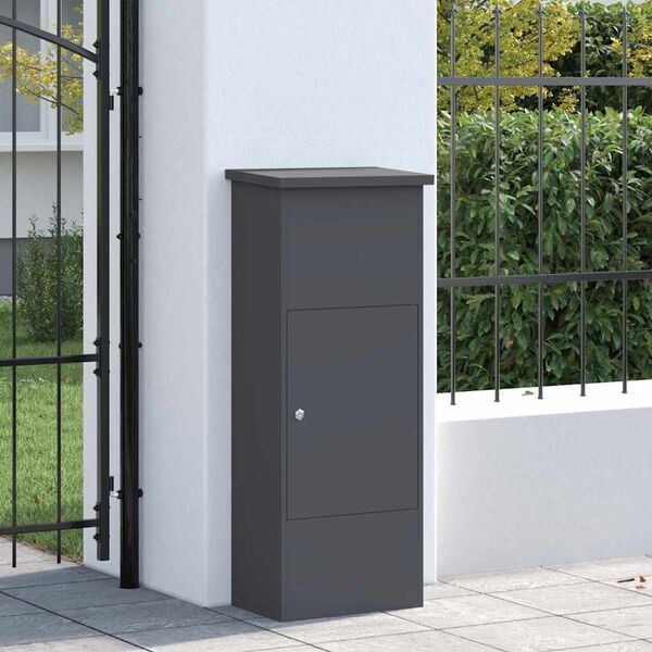 vidaXL Paketdrop-Box mit Speicher Anthrazit 44,5 x 29 x 110,5 cm Stahl