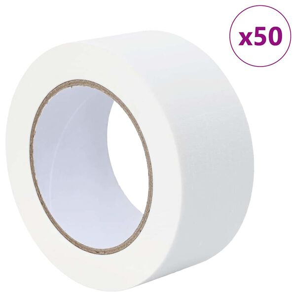 vidaXL Malerklebeb&auml;nder 50 pcs Wei&szlig; 50mm x 50m Papier