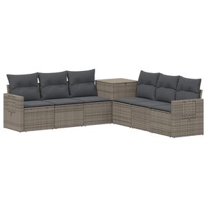 vidaXL Sofa Set 7 stk. Grau und Dunkelgrau Polyrattan und Stahl