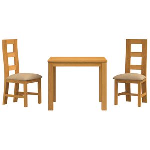 vidaXL Essgruppe 3 stk. Beige Massivholz Eiche