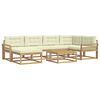 vidaXL Outdoor-Sofagarnitur 7 stk. Wei&szlig; und Creme