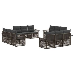 vidaXL Gartensofa-set 12 pcs Grau Poly-Rattan