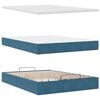vidaXL Ottoman-Bett mit Matratzen & LEDs Dunkelblau 140x190 cm Samt
