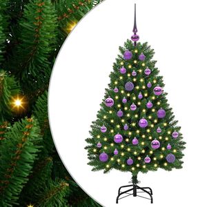 vidaXL K&uuml;nstlicher klappbarer Weihnachtsbaum Gr&uuml;n 120 cm PVC und Stahl