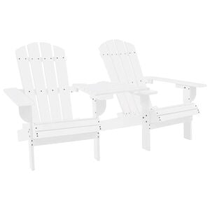 vidaXL Adirondack-Gartenst&uuml;hle mit Tisch Massivholz Tanne Wei&szlig;
