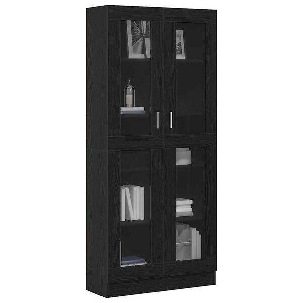 vidaXL B&uuml;cherregal Schwarz Eichen-Optik 82,5 x 30,5 x 185 cm