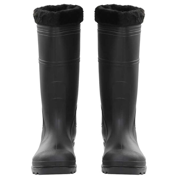 vidaXL Gummistiefel mit Herausnehmbarem Innenfutter Schwarz Gr. 44 PVC