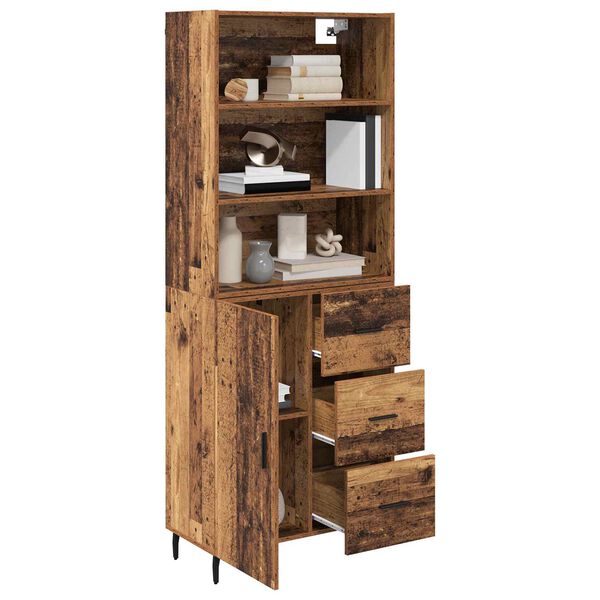 vidaXL Highboard mit Schubladen 2 pcs Altholz Holzwerkstoff