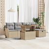 vidaXL Garten-Sofa-Set 6 pcs Beige Poly-Rattan