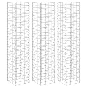 vidaXL Gabionen-Hochbeete 3 Stk. 30x30x200 cm Eisen