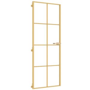 vidaXL Innent&uuml;r Schlank Golden 76x201,5 cm Hartglas und Aluminium