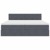 vidaXL Bett mit LED-Lichtleisten Dunkelgrau 180 x 200 cm Samt
