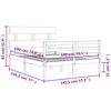 vidaXL Massivholzbett mit Kopfteil 140x190 cm