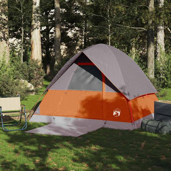 vidaXL Kuppel-Campingzelt 4 Personen Orange Wasserdicht