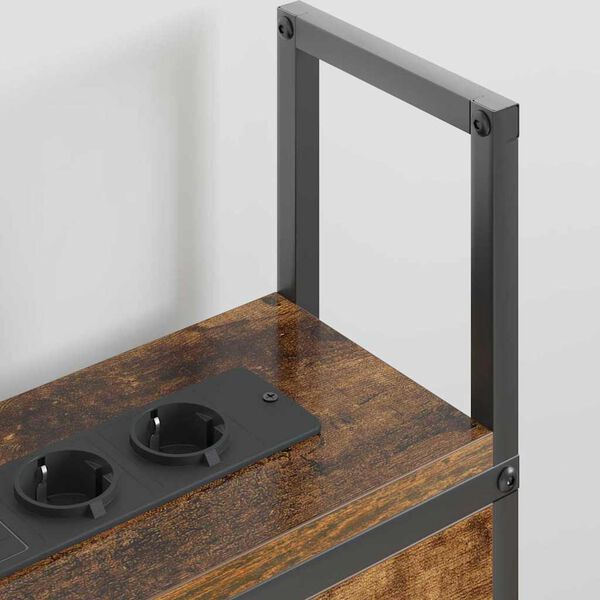 vidaXL Kopfteil mit Stauraum mit Ladestation R&auml;uchereiche 150 cm