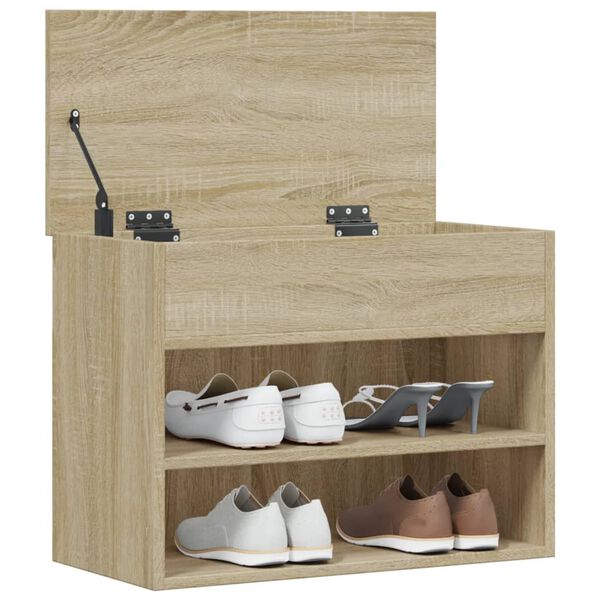 vidaXL Schuhbank Sonoma-Eiche 60x30x45 cm Holzwerkstoff