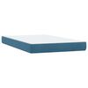 vidaXL Boxspringbett mit Matratze Dunkelblau 120x220 cm Samt