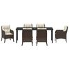 vidaXL Garten Essgruppe mit Kissen 7 pcs Braun Poly-Rattan