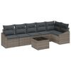 vidaXL Gartensofa-set 7 stk. Hellgrau Poly-Rattan