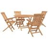 vidaXL Gartenset 5 stk. Braun Massivholz Teak