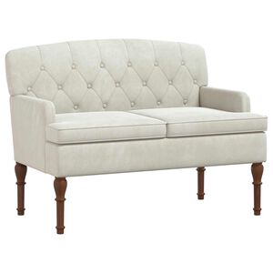 vidaXL Zweisitzer mit Knopfheftung Creme 111 x 65 x 79 cm Samt