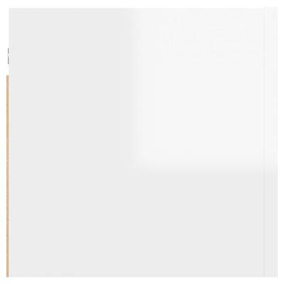 vidaXL Nachttische 2 Stk. Hochglanz-Weiß 30,5x30x30 cm Spanplatte