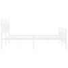vidaXL Bettgestell mit Kopf- und Fußteil Metall Weiß 135x190 cm