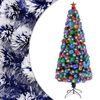 vidaXL K&uuml;nstlicher Weihnachtsbaum mit Beleuchtung 180 cm Glasfaser