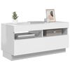 vidaXL TV-Schrank mit LED-Leuchten Hochglanz-Weiß 80x35x40 cm