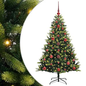 vidaXL K&uuml;nstlicher geflammter Weihnachtsbaum 150 LEDs Gr&uuml;n 120 cm