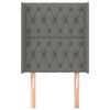 vidaXL Kopfteil mit Ohren Dunkelgrau 83x16x118/128 cm Stoff