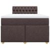 vidaXL Boxspringbett mit Matratze Dunkelbraun 120x190 cm Stoff
