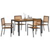 vidaXL Garten Essgruppe 5 pcs Schwarz und Braun Poly-Rattan